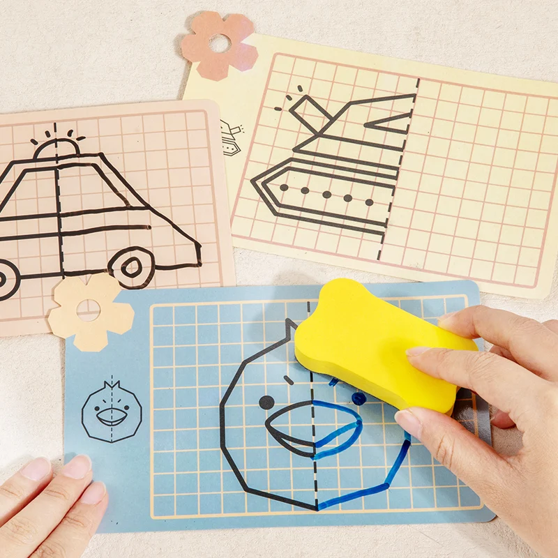 2024 kids erasable symmetrical drawing book pen control training notebook for toddlers logical thinking training educational toy