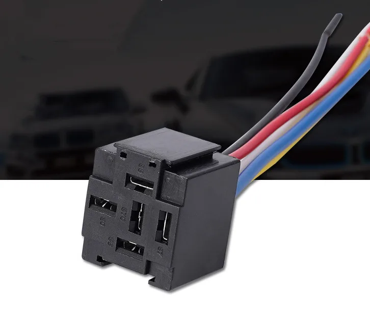 Musuha  5 Pin Automotive Relay Connector Socket Harness 12V 30/40A  High-quality Car Auto Relay Socket Plastic 5 Wire