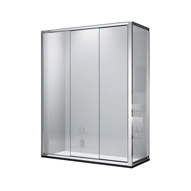 Rectangular Aluminium Profile Bathroom Corner Sliding Glass Shower Cabin