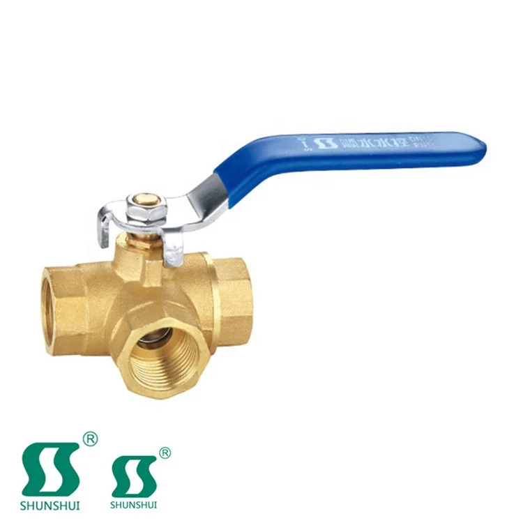 yuhuan sunsy shunshui factory female male end connection 59-1 PN16 brass ball valve with Temperature measuring port
