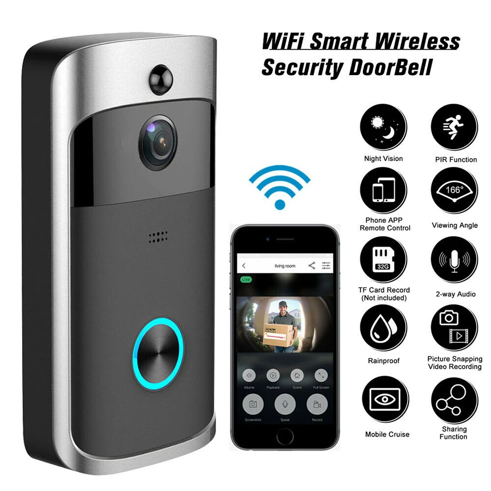 Smart Doorbell Video Intercom WIFI IP Video Door Camera Phone Door Bell IR Alarm NightVision Wireless Security Camera with Chime