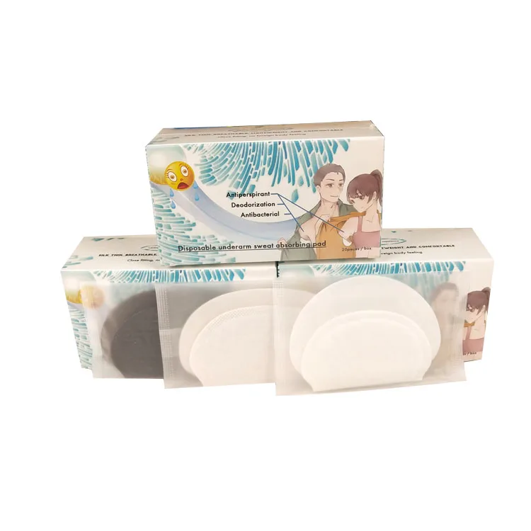 Underarm Pads Unflavored Non Visible Disposable Shirt Shape Sweat 10 Pairs Adults 10 Pairs/box (1 Sheet/bag or 2 Sheet/bag)