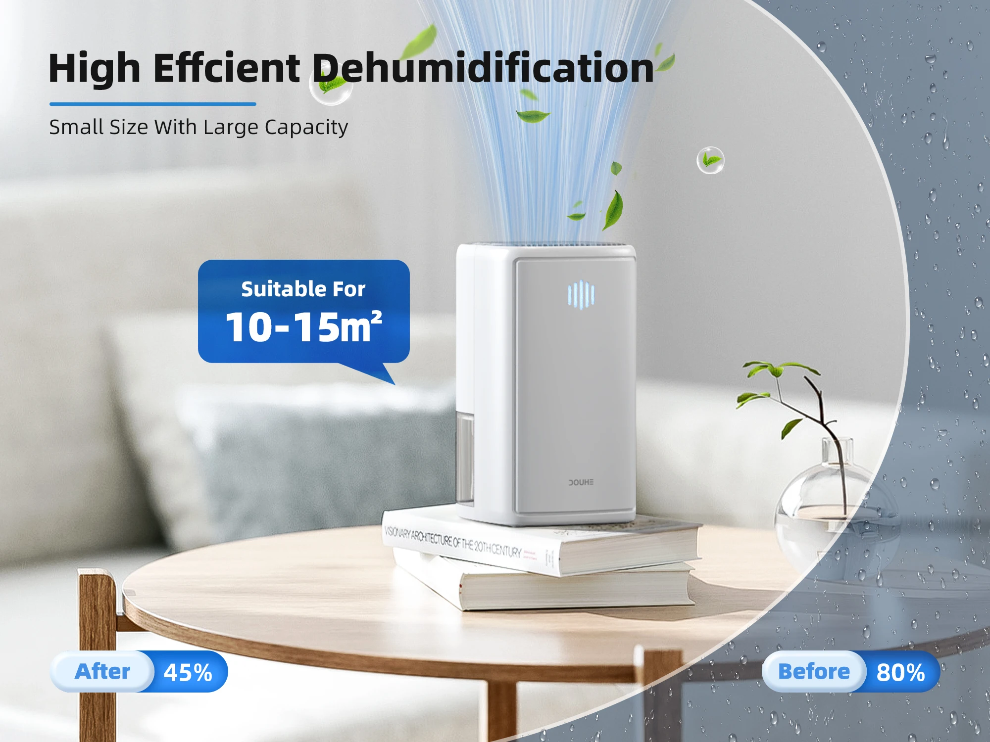 OEM Plug Electric Ultra Quiet Smart Portable Closet Air Dryer Small Mini Household Room Indoor Desktop Dehumidifier Home