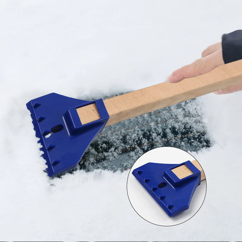 Hot sale winter car cleaning supplies windshield snow brush wooden handle car snow brush snow shovel