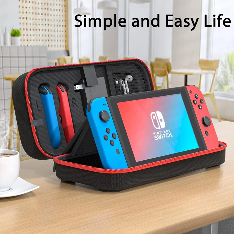 Чехол для переноски совместимый с Nintendo Switch/ooled-Fit Joycon и адаптера переменного тока портативный жесткий чехол сумка дорожная