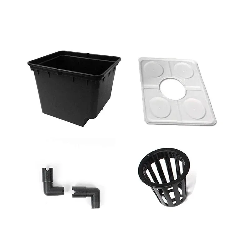 Dutch Barrel 2 Holes Black Hydroponics Tomatoes Dutch Grow tank Bucket System Square Barrel for Soilless Culture