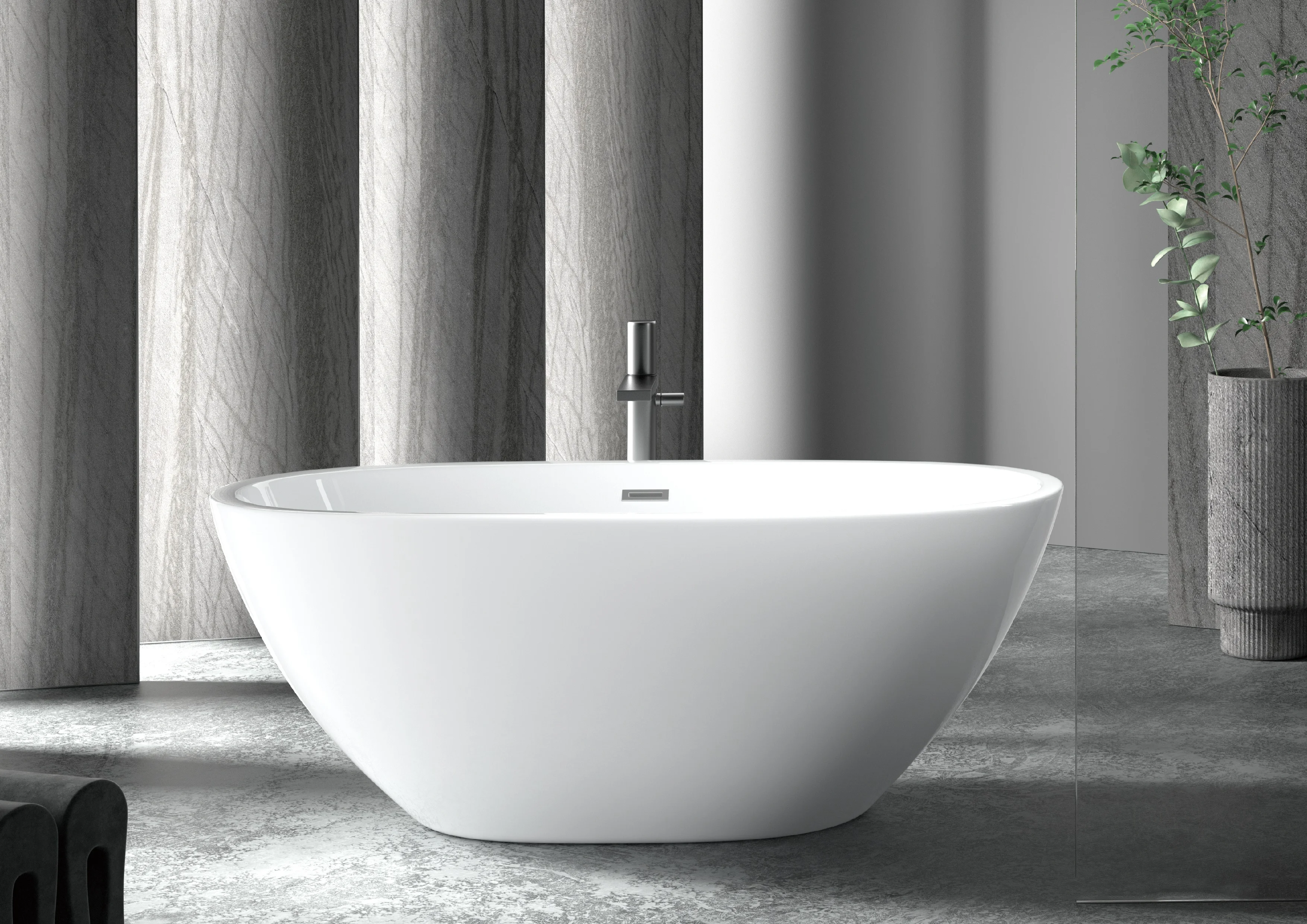 High Quality One Person Walk In Bathtub White Color Durable Acrylic Soaking Free Standing Bath Tub