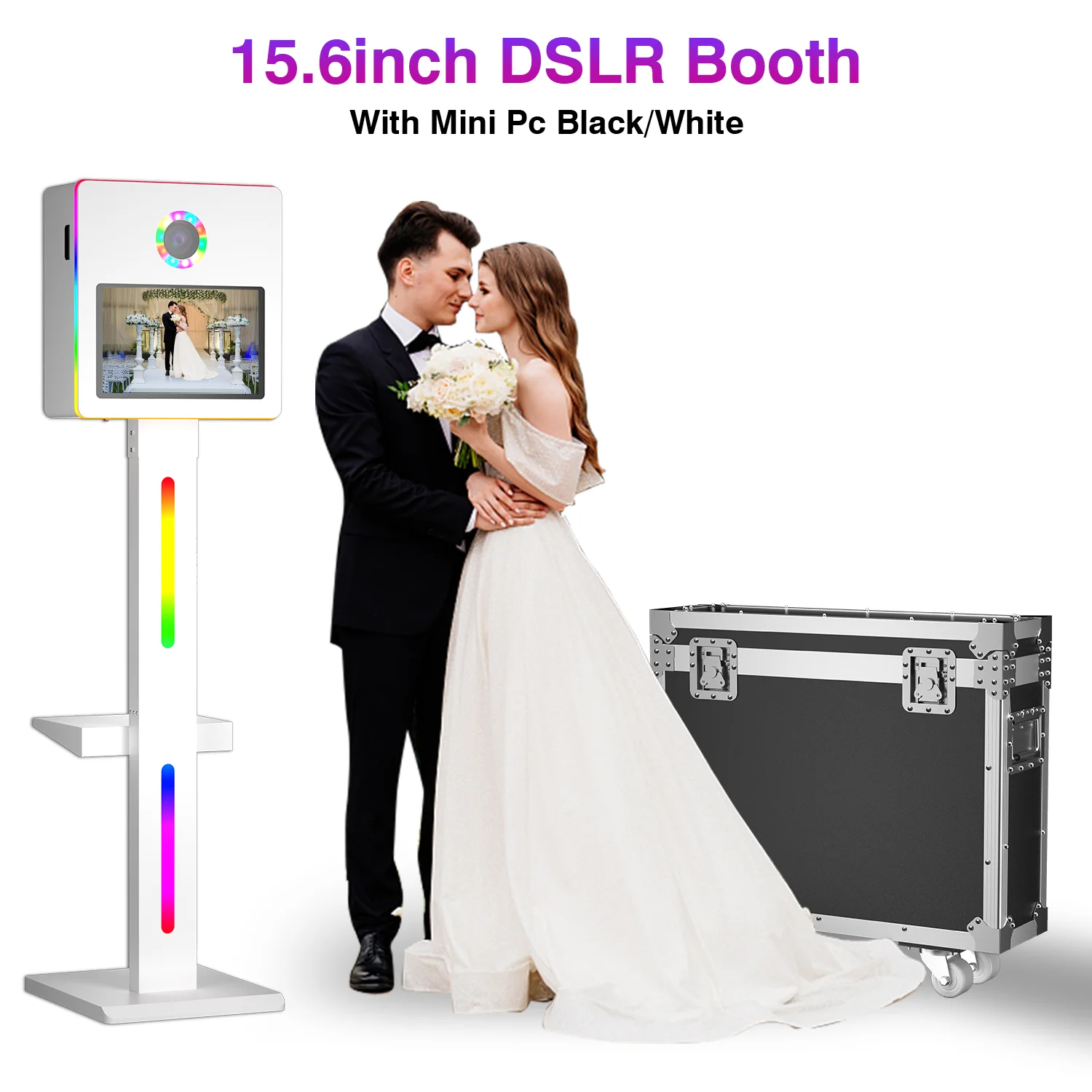 Wholesale Dslr Photobooth Shell Portable 15.6 Inch Selfie Photo Booth for Wedding Party
