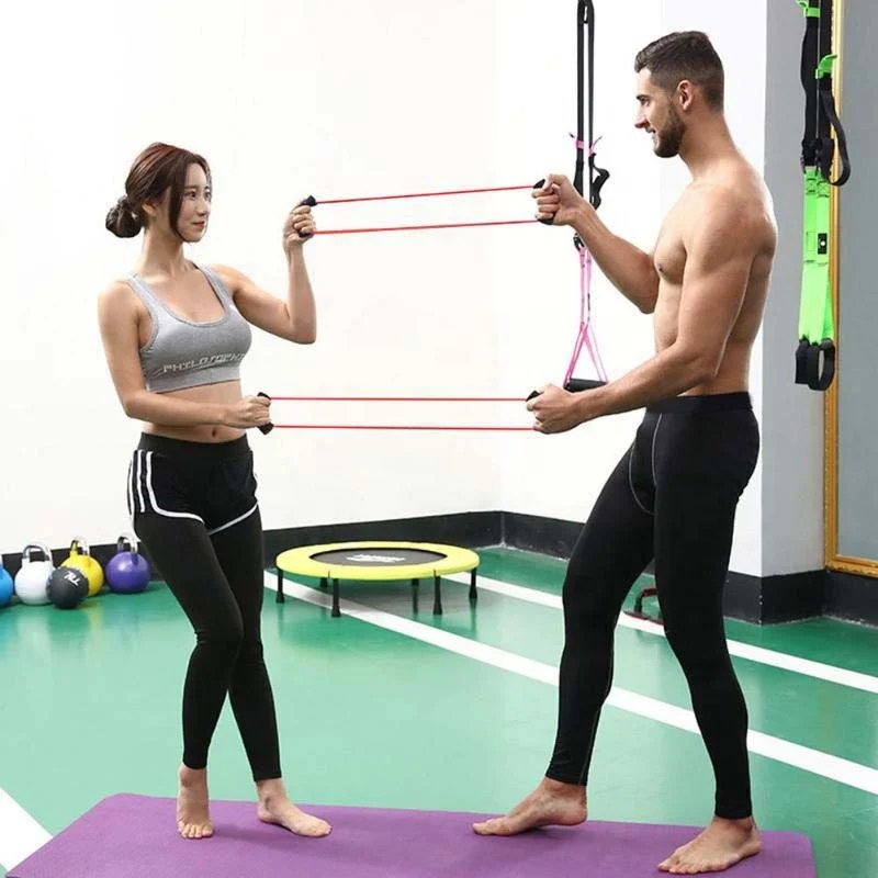 Fitness Wholeselling Training Power Gym Exercise Elastic Ankle Straps Single One Shape Custom logo Latex Tube Resistance Bands