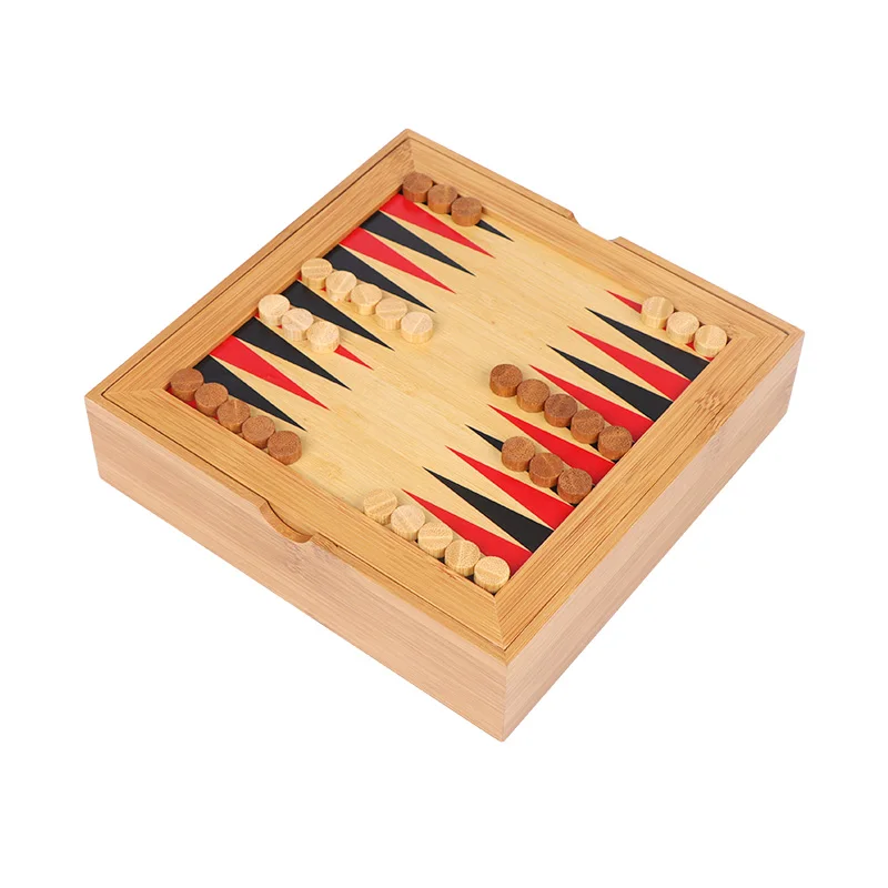 Hot Selling Bamboo Wooden Intelligent Folding Board Indoor Kids Adult Game Chess Ludo