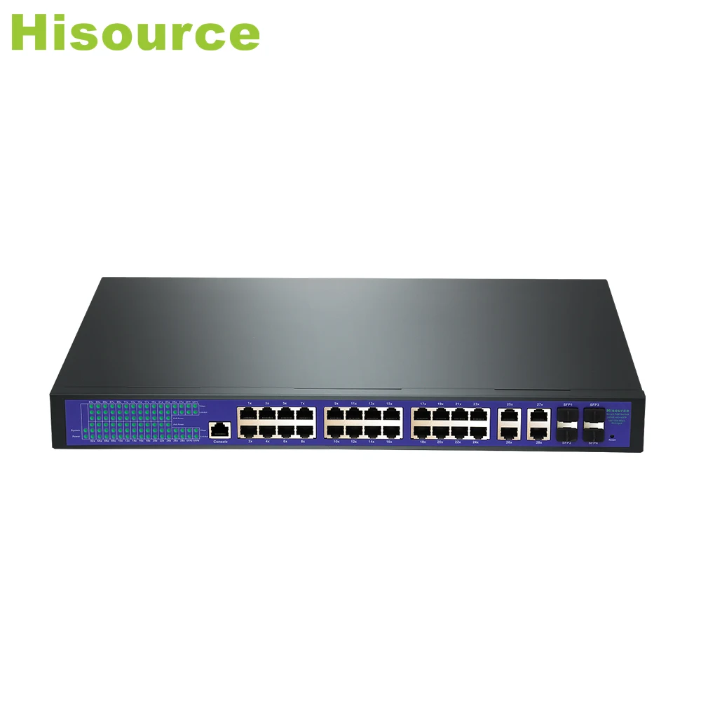 400 W Factory Price 24 Port POE +4*SFP  Port 1000M PoE Networking L2 Managed Switch