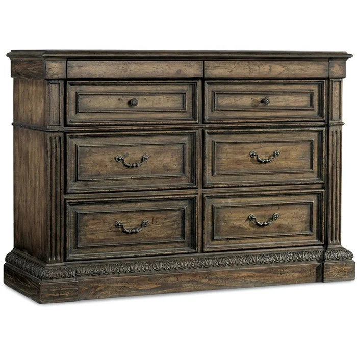 High quality Furniture Bedroom antique tall Media Chest wooden 6 chest of drawers