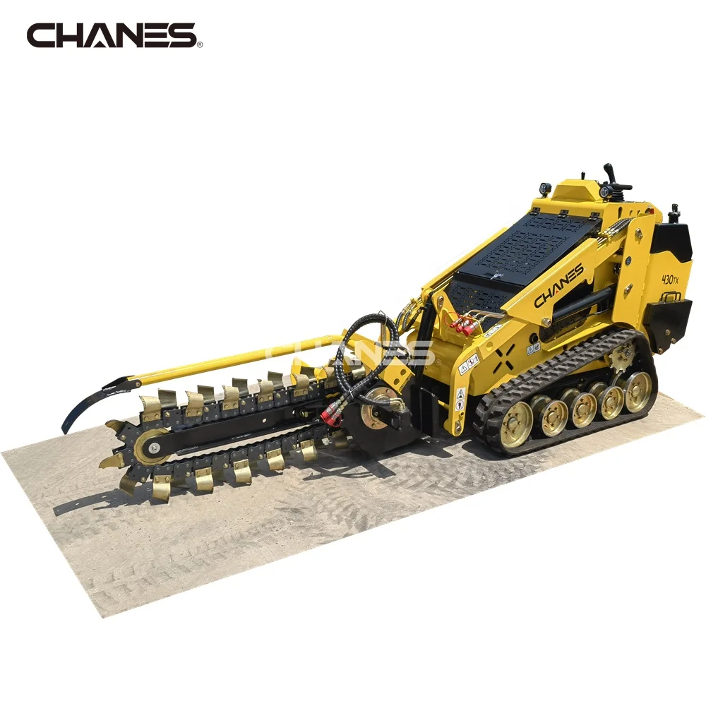 China mini trencher cheap mini skid steer loader with trencher attachment top sales farm used mini loader