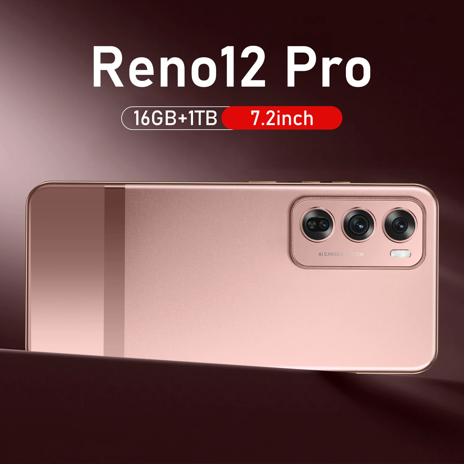Popular design unlocked 7.3 Inch Reno 12 Pro Smartphone 16GB+1TB 5G Android 13.0 Dual SIM HD Screen cell phone Global Gaming