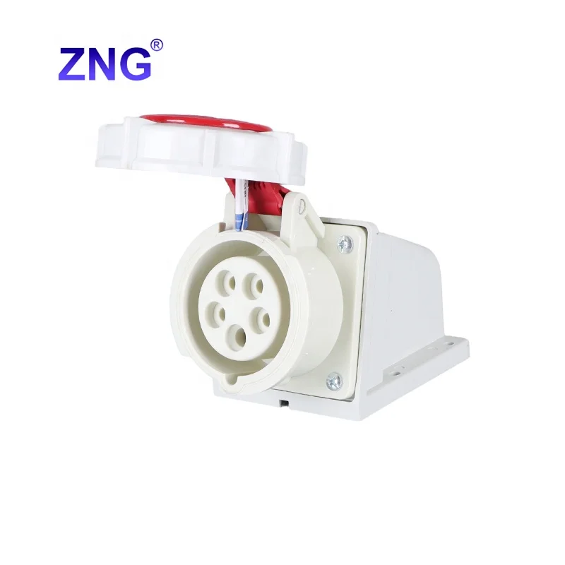 IP67 Waterproof 16A 5Pin Wall Mounted Industrial Extension Power Socket