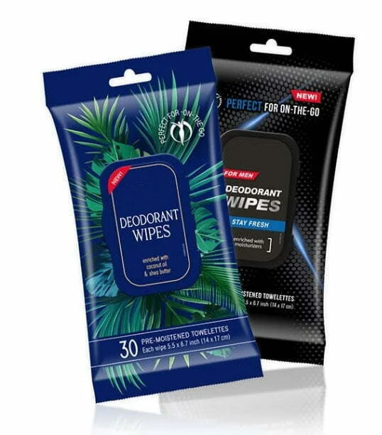 OEM Free Sample 30PCS Remove Perspiration and Odor Deodorant Wipes for Men And Women