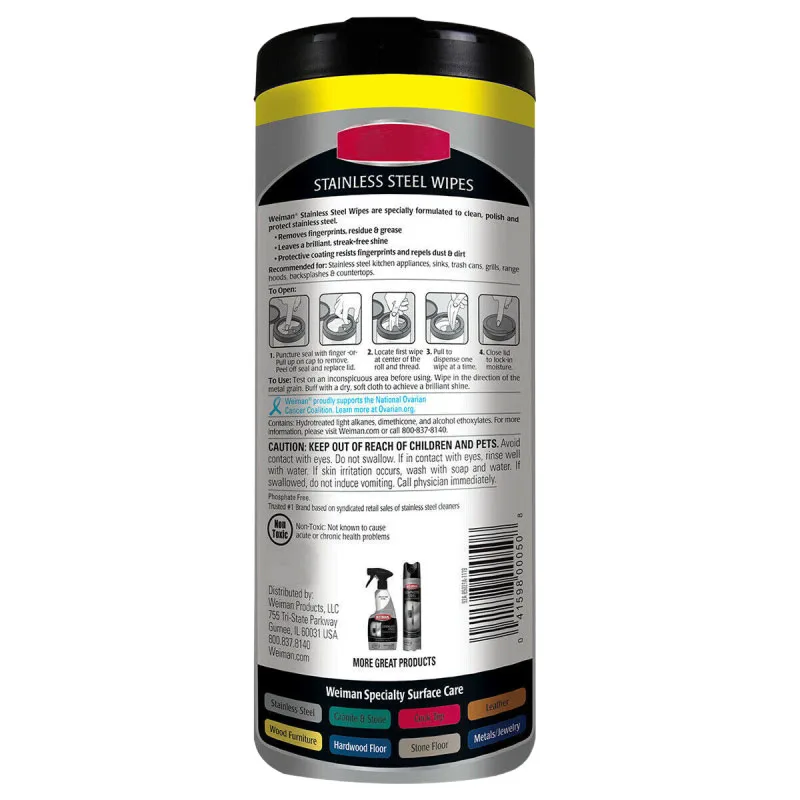 Household Stainless Steel Surface Cleaning Wipes Canister Kitchen Cleaning Wipes