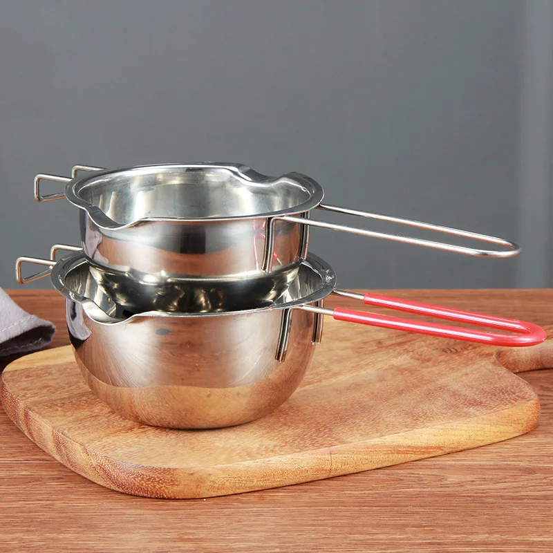 Stainless Steel Chocolate Melter Pot Mini Size Butter Milk Melting for Wax Bowl Warmer 400ml