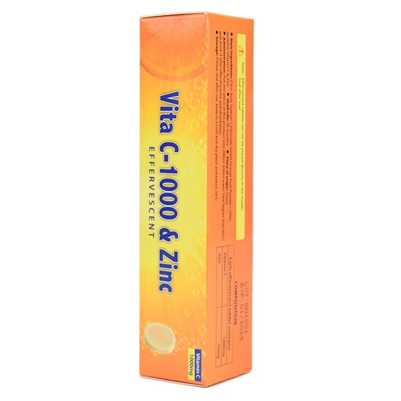 Yiling Vitamin C and zinc Effervescent Tablets Whitening Orange Juice Improve immunity