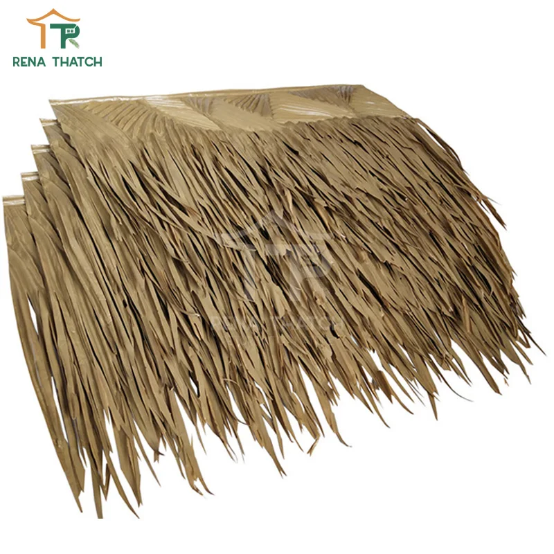 Cheap plastic artificial straw palm roof