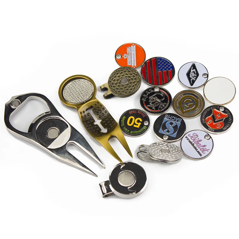 Wholesale Blank Metal Bulk Personalized Magnet Golf Ball Marker Custom Ball Marker Golf Hat Clip