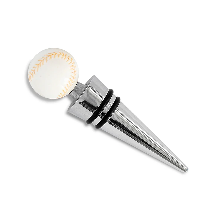 Novelty Wine Bottle Stopper 4Pcs Sport Ball Series Wine Bottle Stopper With Acrylic Rack