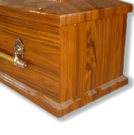 Durable Luxury European Coffin Handcrafted from Paulownia Wood Funeral Supplies