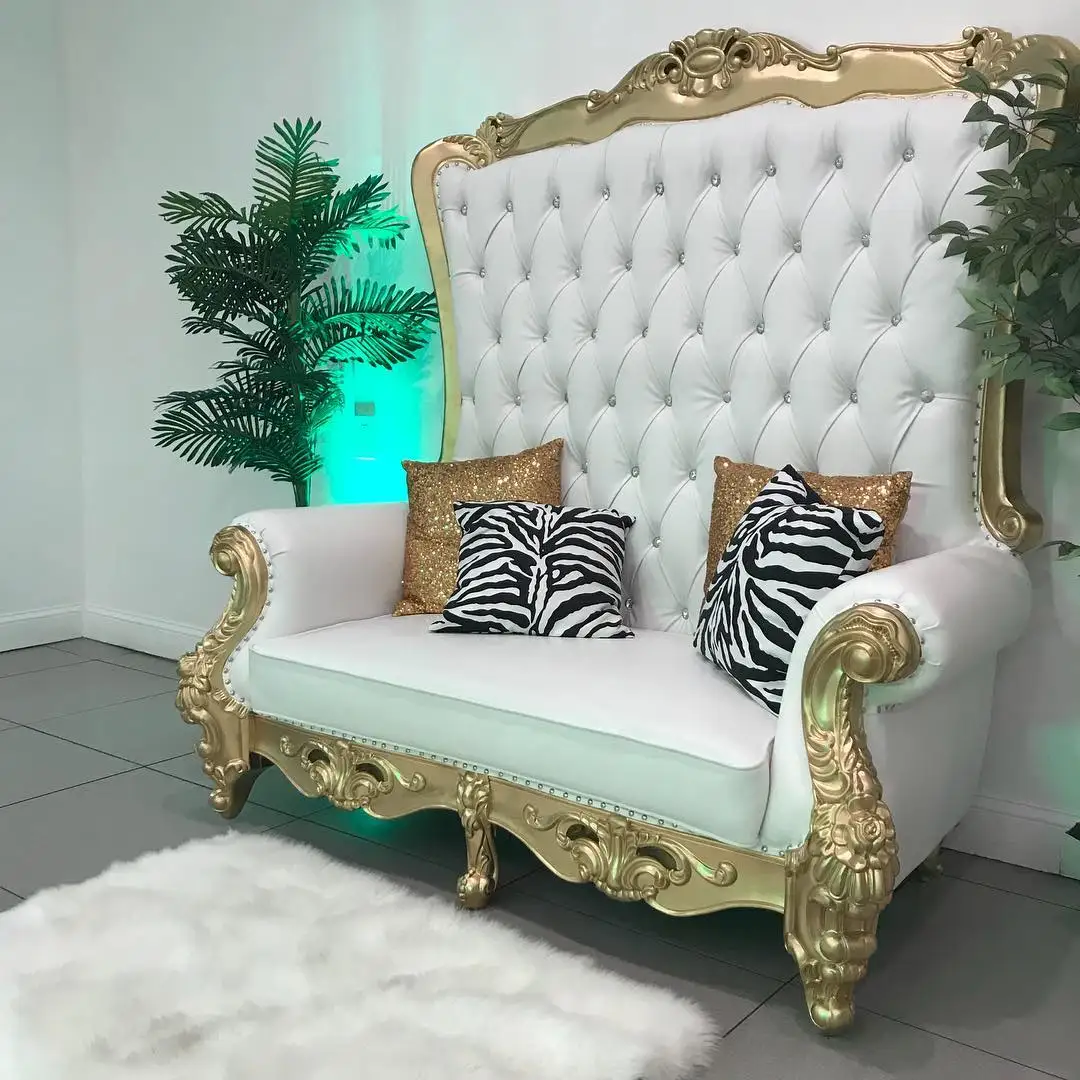 wholesale white wedding wooden throne chair king and queen throne chairs luxury