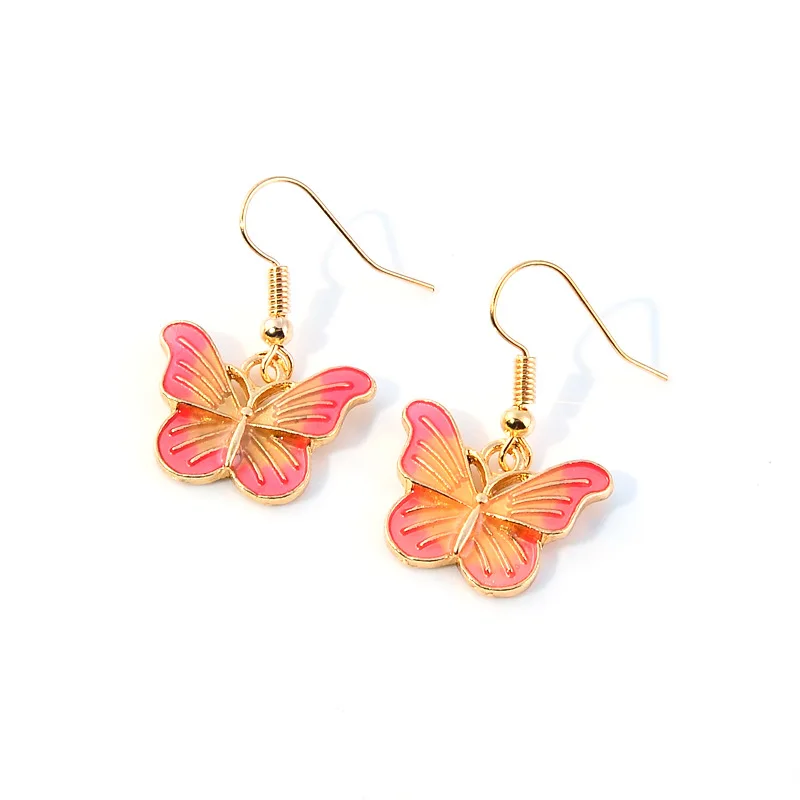 Factory Price Wholesale Alloy With Gold Plated Hook Butterfly Wing Earrings Jewelry for Women