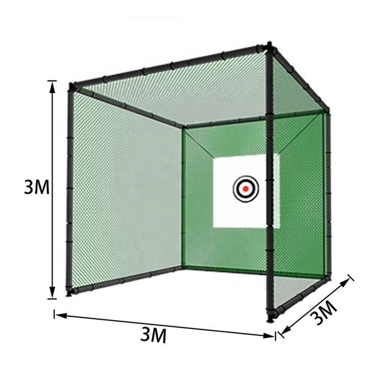 3x3x3m Golf Cage Training Aid Tool Practice Golf Net Cage Golf Hitting Cage