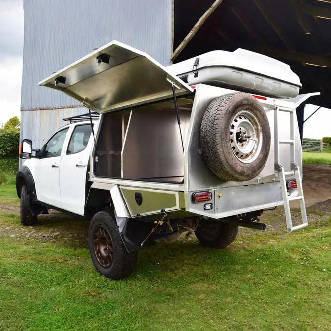 new lamax dual/single/extra cab aluminum ute tray and canopy with dog box and toolbox for pickup truck