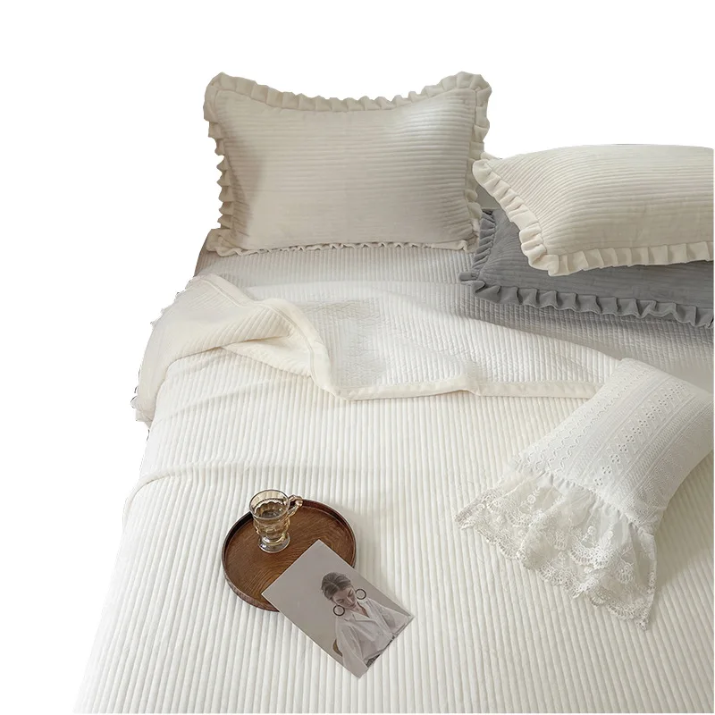 Покрывало на кровать из индийского хлопка, роскошный мягкий однотонный Комплект постельного белья, покрывало на кровать из хлопка и полиэстера, домашнее покрывало