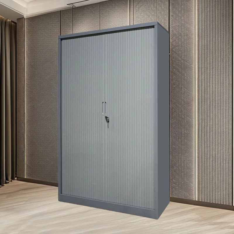 2 Rolling Tambour Door Cupboard Big Storage Space Steel Tambour File Cabinet Office Cabinet On Sale