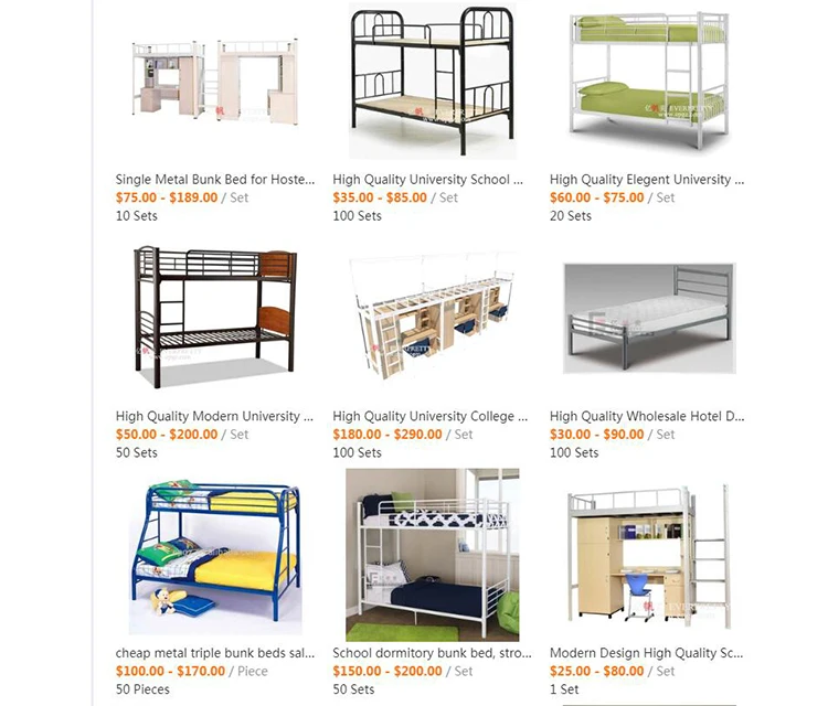 Китайская дешевая двухэтажная односпальная кровать школьная двухъярусная кровать для кровати для общежития мебель для персонала навес кованая квартира Студенческая железная