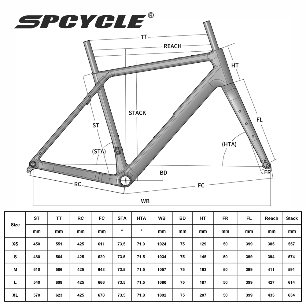 Spcycle G068 Aero Carbon Gravel Bike Frame Full Hidden Cable UDH Hanger Disc Brake Race Carbon Gravel Bicycle Frameset