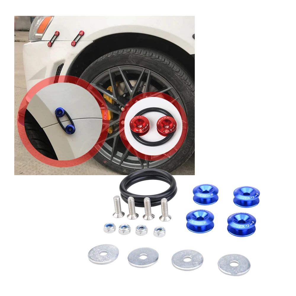 Universal JDM Quick Release Fasteners are ideal for front bumpers, rear bumpers, and trunk / hatch lids