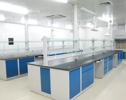 LAB021 Laboratory Workbenches with Steel Frame and Chemical Resistance Counter Top High Quality Lab Furniture