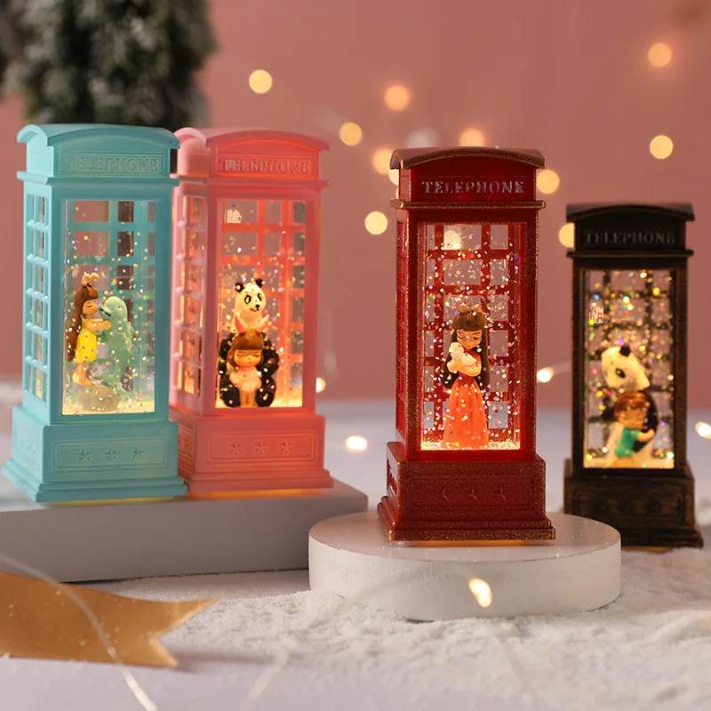 Telephone Booth Wind Lamp Fairy Lights Wedding Decoration Home Lighting Decorative Decor Light Water Injection