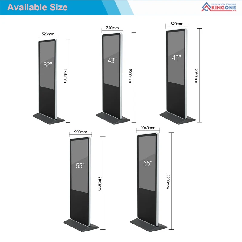 Factory Direct Sale Stand Touch Tv Digital Signage Monitor 65Inch Interactive Advertising Display