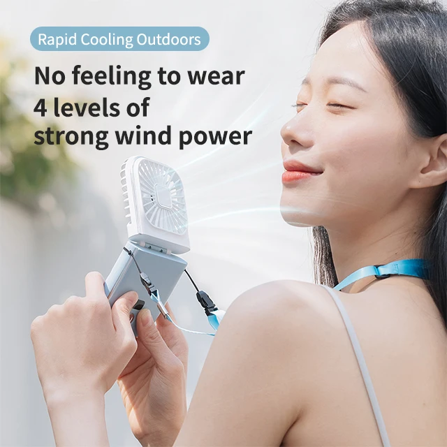 Desktop Mobile Phone Holder Electric Fans Handheld Rechargeable Portable Fan Power Bank Mini Electric Fan