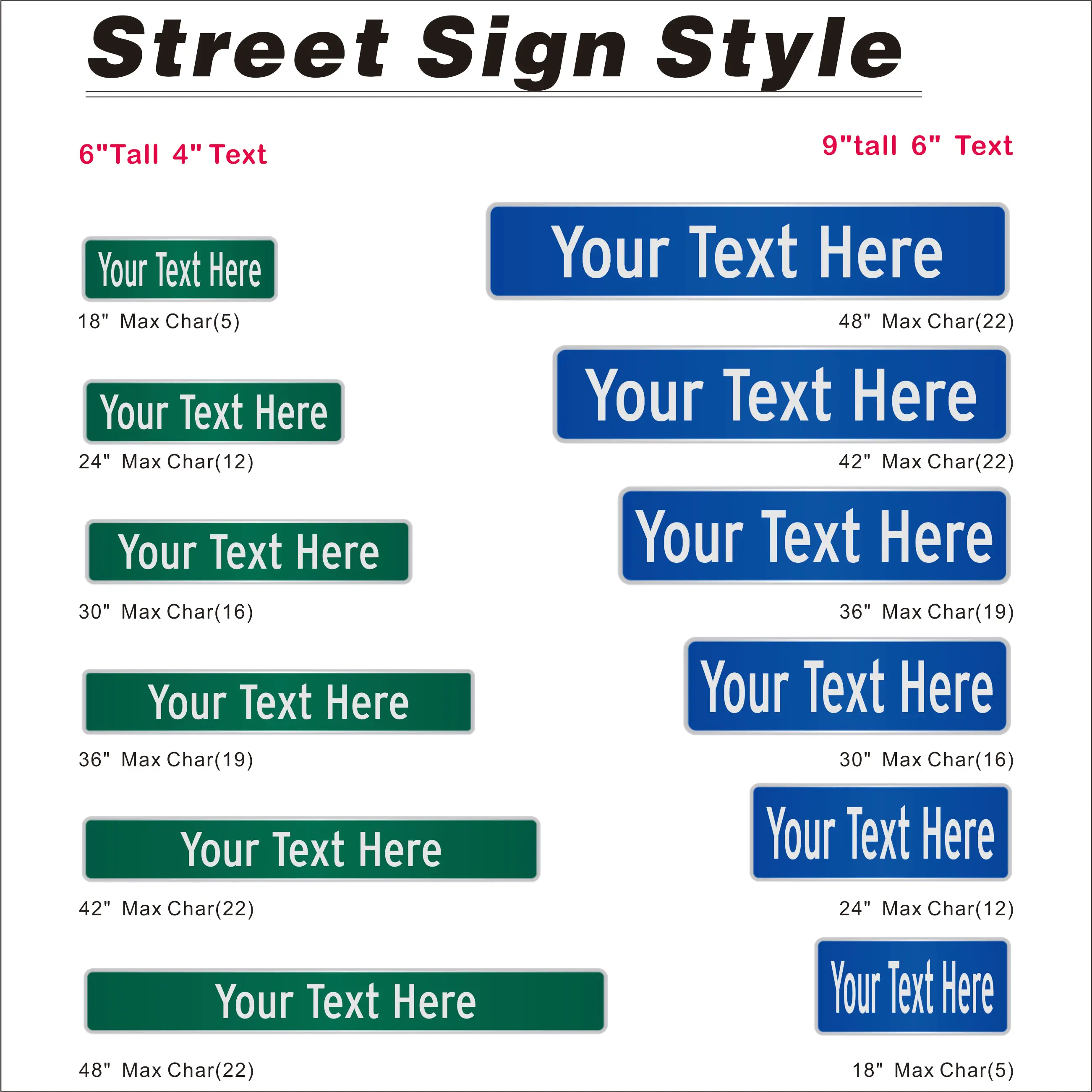 Factory Customized Waterproof Green Metal Tin Sign Outdoor Road Sign Personalized Novelty Street Sign