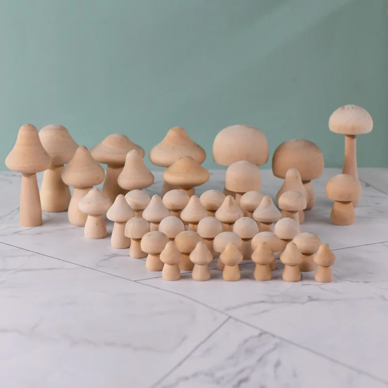 Unfinished wood Mushroom Various Sizes  Wooden Mushroom Craft  customizable DIY mini wooden  set
