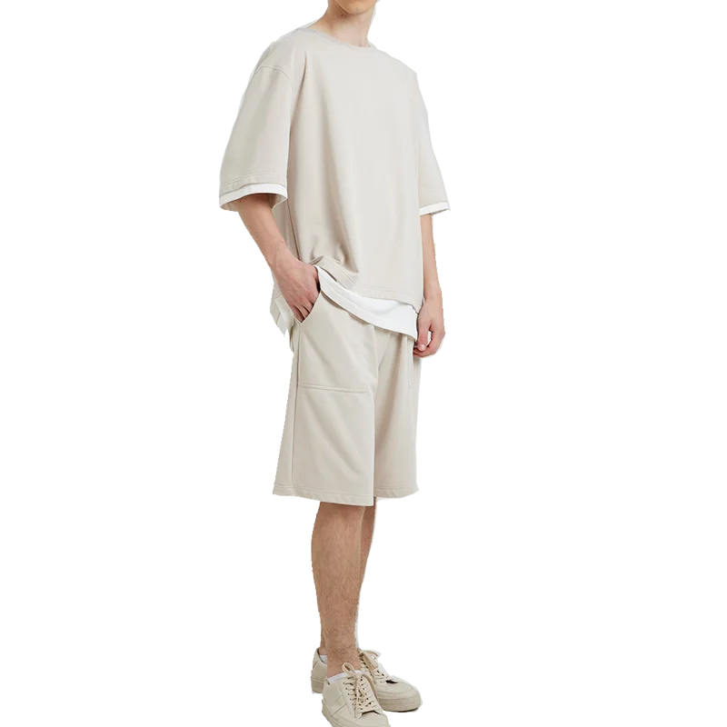 Custom Luxury  Summer Shorts Set Men Streetwear Casual Men Two Piece Set Shorts T Shirt And Shorts Set For Men