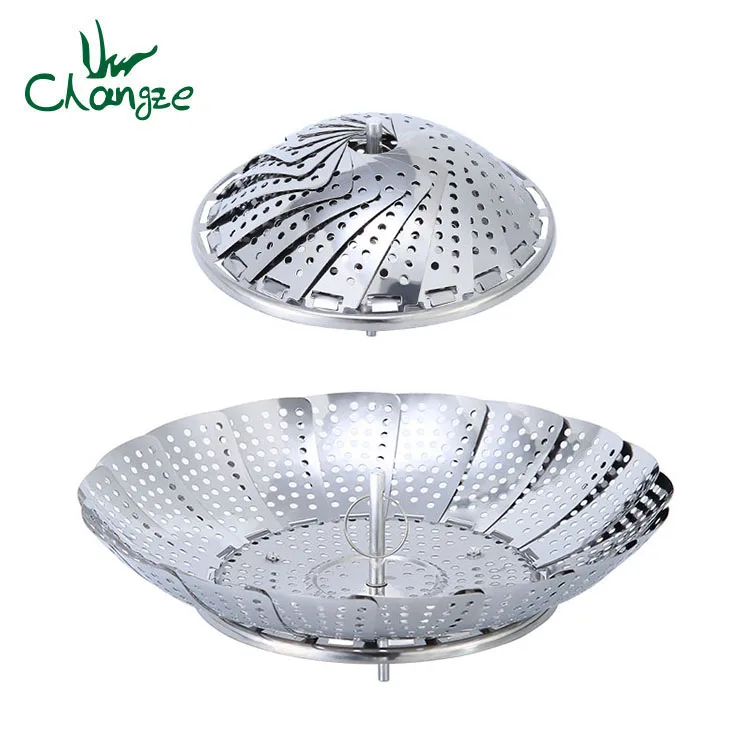 Amazon Best Selling Commercial Fordable 430 Stainless Steel Food Vegetable Steamer For Egg Food