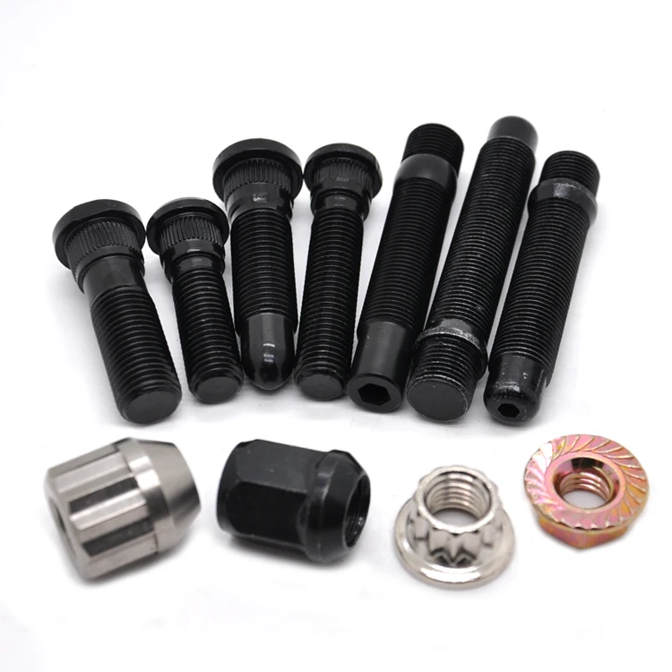 Factory supply 10.9 12.9 grade steel hinos wheel bolt stud with nut