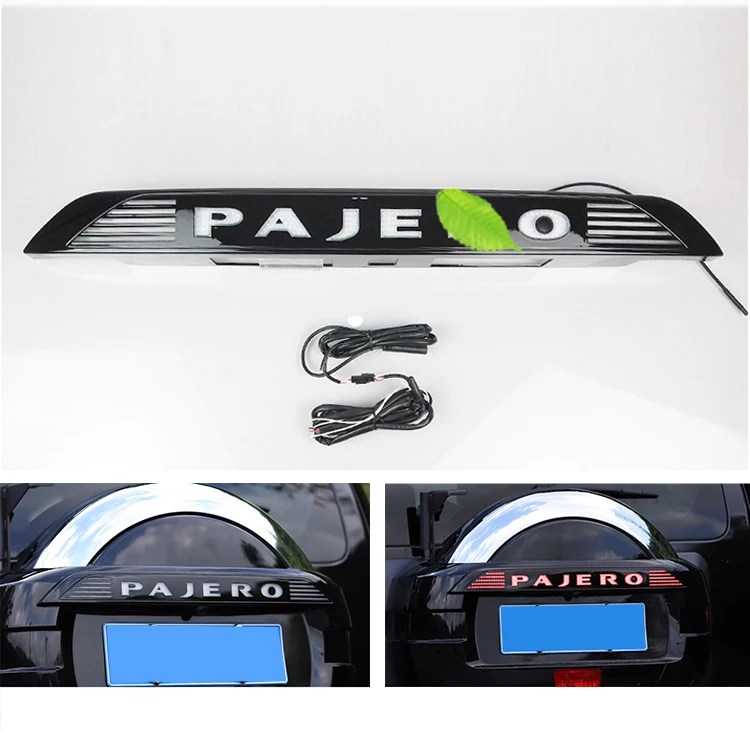 ABS Electroplate LED Moulding Parts Car Led Brake Light Tail Light Body Kit Lamp Spare Tire Trim for Pajero V93/97