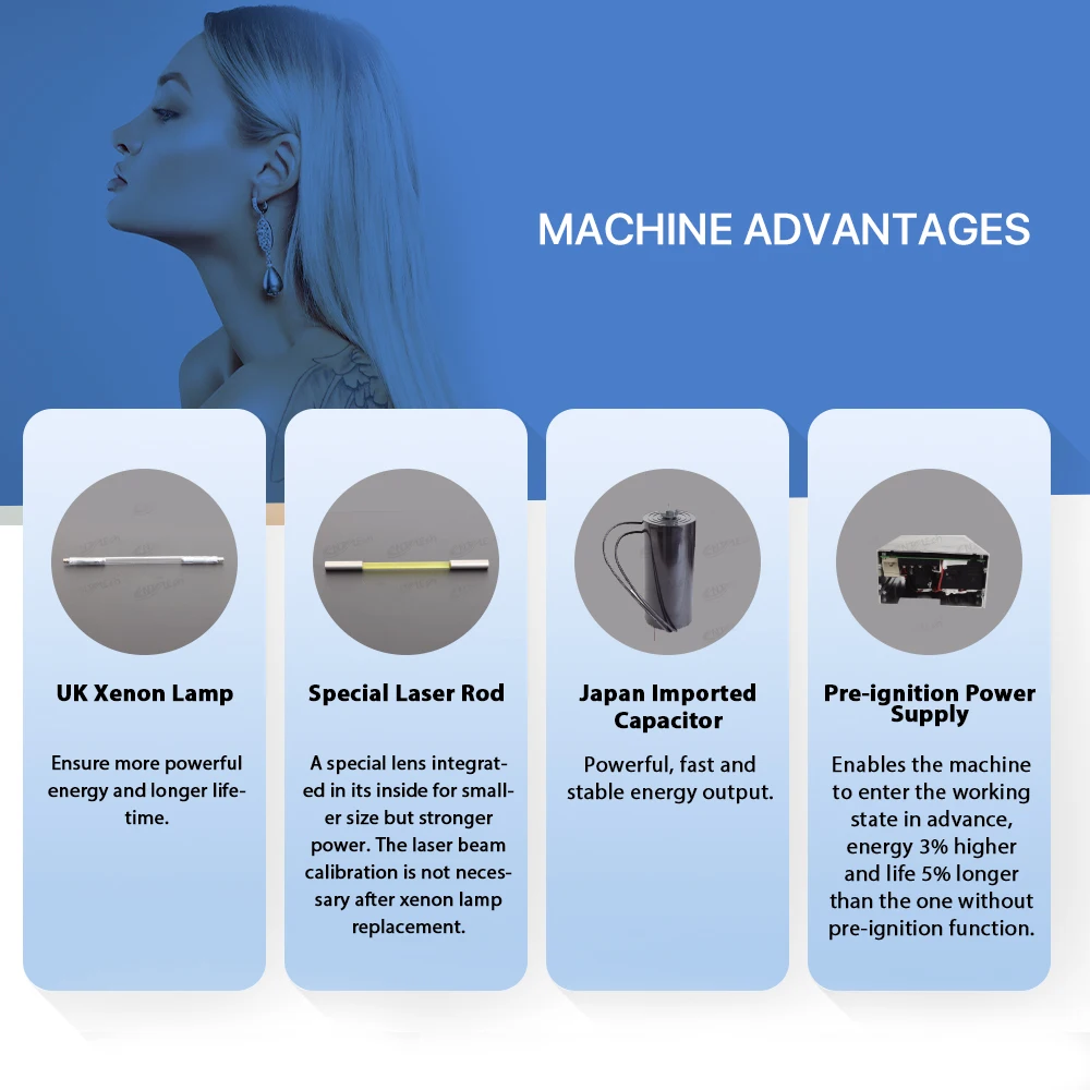 Professional q switch nd yag laser tattoo removal skin rejuvenation machine with Medical CE certification