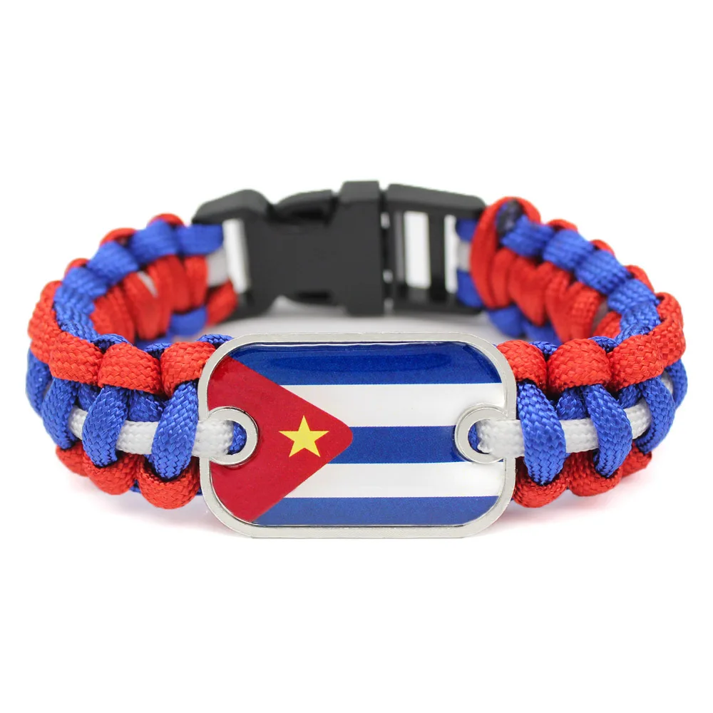 Women Men Unisex Woven Cheap AdjustableRope Handmade Team Paracord Braided USA America  National Country Flag Bracelet