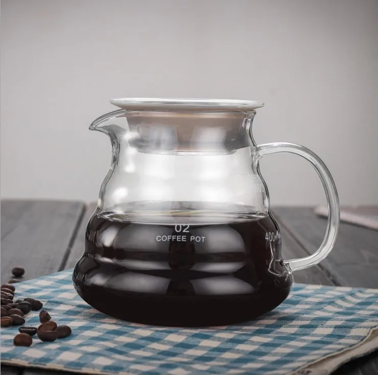 60 drip coffee pot Clear Cloud 350ml 600/800ml filter pour over coffee maker set clear handle 60 coffee server