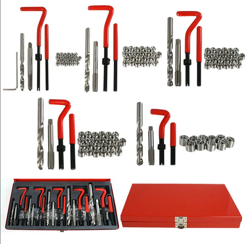 131-Pieces Metric Thread Master Repair HSS Drill Tool Set Kit for Repairing M5 M6 M8 M10 M12 Internal Screw Holes